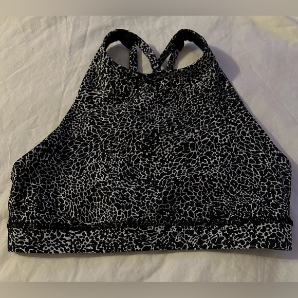 Lululemon Energy Bra *High Neck in Polar Shift Alpine White Black - Picture 6 of 9